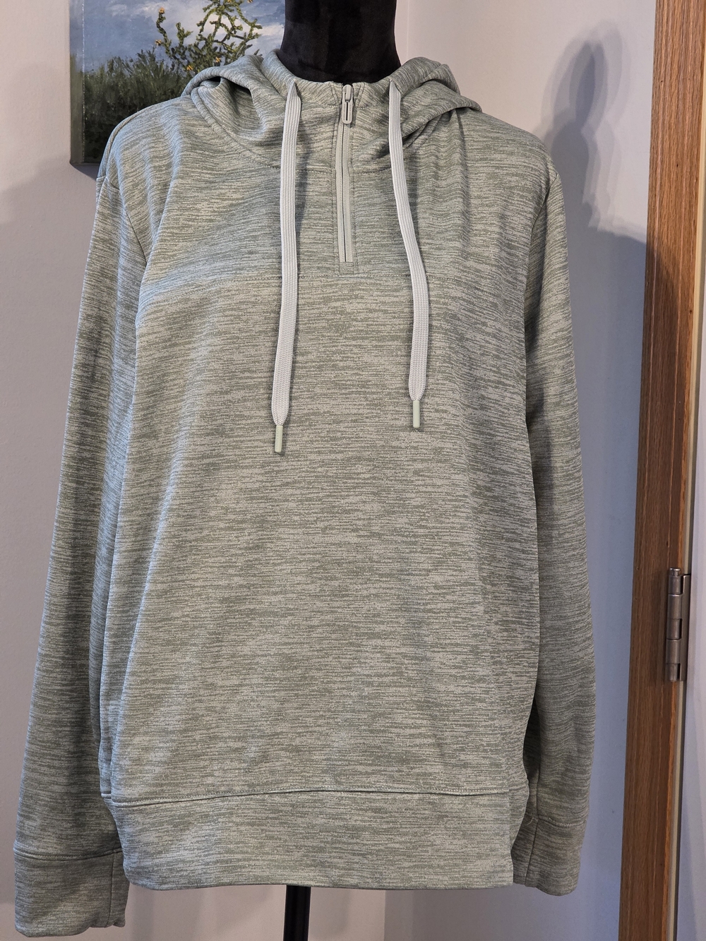 Under Armour ColdGear loose-fit half-zip hoodie in a sage green-Women's Large